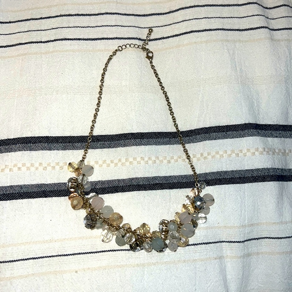 Beaded and rhinestone necklace